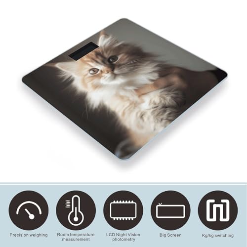 Báscula digital Cute Kitty para peso corporal con pantalla LED miniatura 3