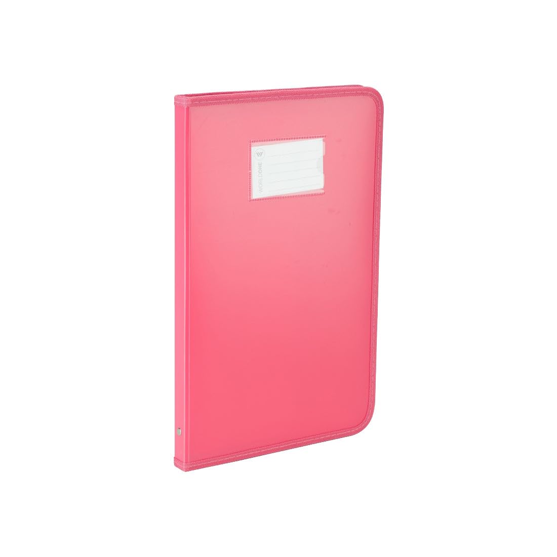 Worldone Zipper Display Book Folder for Documents, with Name Card, Made of 0.8mm Virgin PP Material with 20 Bound Plastic Binder Sleeves, Size FC (fullscap), Radiant Pink, Set of 1-image-38