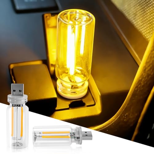 2PCS USB Lights, Retro Automotive Atmosphere Decor Lamp, Car Interior Touch Adjustment Lights, Mini...