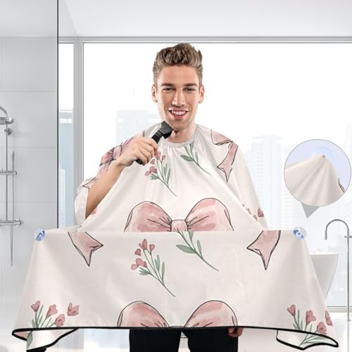 Capa de corte de cabello con lazos florales Sketchy impermeable profesional para barbería con cierre ajustable de broche para peinados miniatura 6