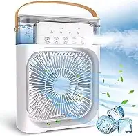 HANGAR TREZE Ventilador Portátil de Mesa Mini Ar Condicionado Umidificador Climatizador Pode Colocar Gelo Luz Led (Branco)