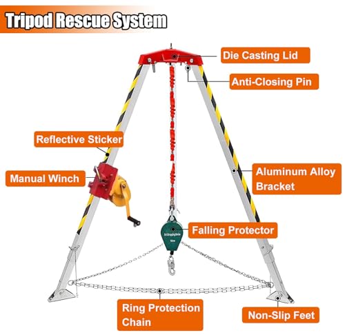 Trípode de seguridad en acero galvanizado para salvamento vertical 3