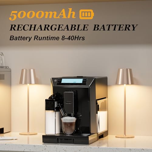 Image of Kakanuo Cordless Table Lamp Rechargeable - Antique White 2 Pack Battery Operated Lamp for Counter, 3 Color Stepless Dimming Wireless Lamp for Dining Kitchen, Outdoor Patio, Touch Control