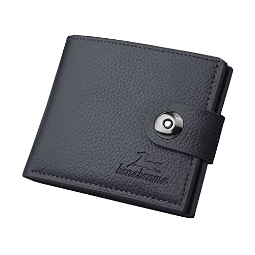 Image of Slim Wallet for Men with Coin Purse, Minimalist Wallet with Zipper, Bifold Mens Wallets with Credit Card Holder, PU Leather Men's Wallet with Money Clip, Carteras Para Hombres (BUCKLE BLACK)