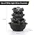 Dyna-Living Tabletop Water Fountain Indoor Waterfalls Fountains with White LED Light Decorative Feng Shui Tabletop Fountain with Quiet Pump and Spinning Ball, Desktop Waterfall Fountain for Home Decor