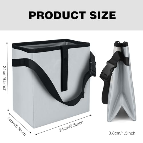 Image of Homelove Car Trash Can, Leak-Proof Waterproof Trash Bin Collapsible Portable Auto Garbage Bag Large Capacity Trashcan Storage Bag Multipurpose Car Organizer Hanging (Light-Gray)