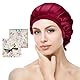 Seidenhaube zum Schlafen – 100% Maulbeerseide Schlafmütze, Verstellbare & Atmungsaktive Schlafhaube Seide, Silk Bonnet für Damen, Rutschfest & Pflegeleicht (Burgunderrot)