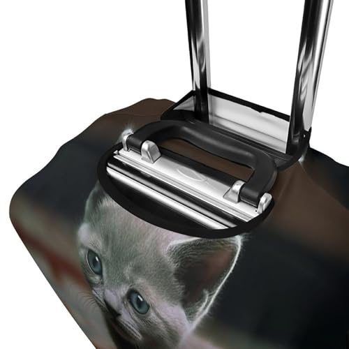 Housse de protection valise polyester élastique résistante rayures blanc M