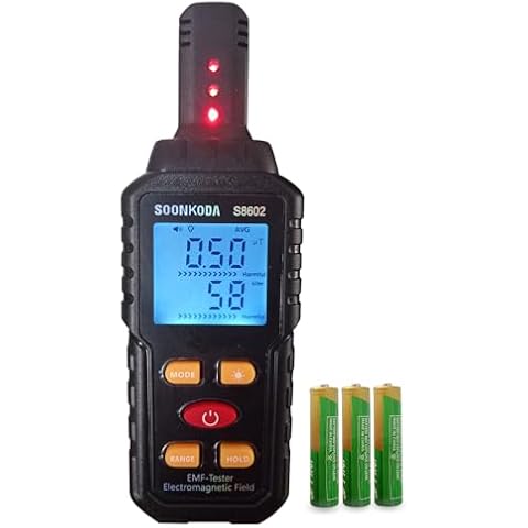 3 in 1 EMF Meter,EMF Reader,Electromagnetic Field Radiation Detector,EMF Tester for Home,EMF Detector with sound light alarm,Ghost Hunting Equipmetent Cover