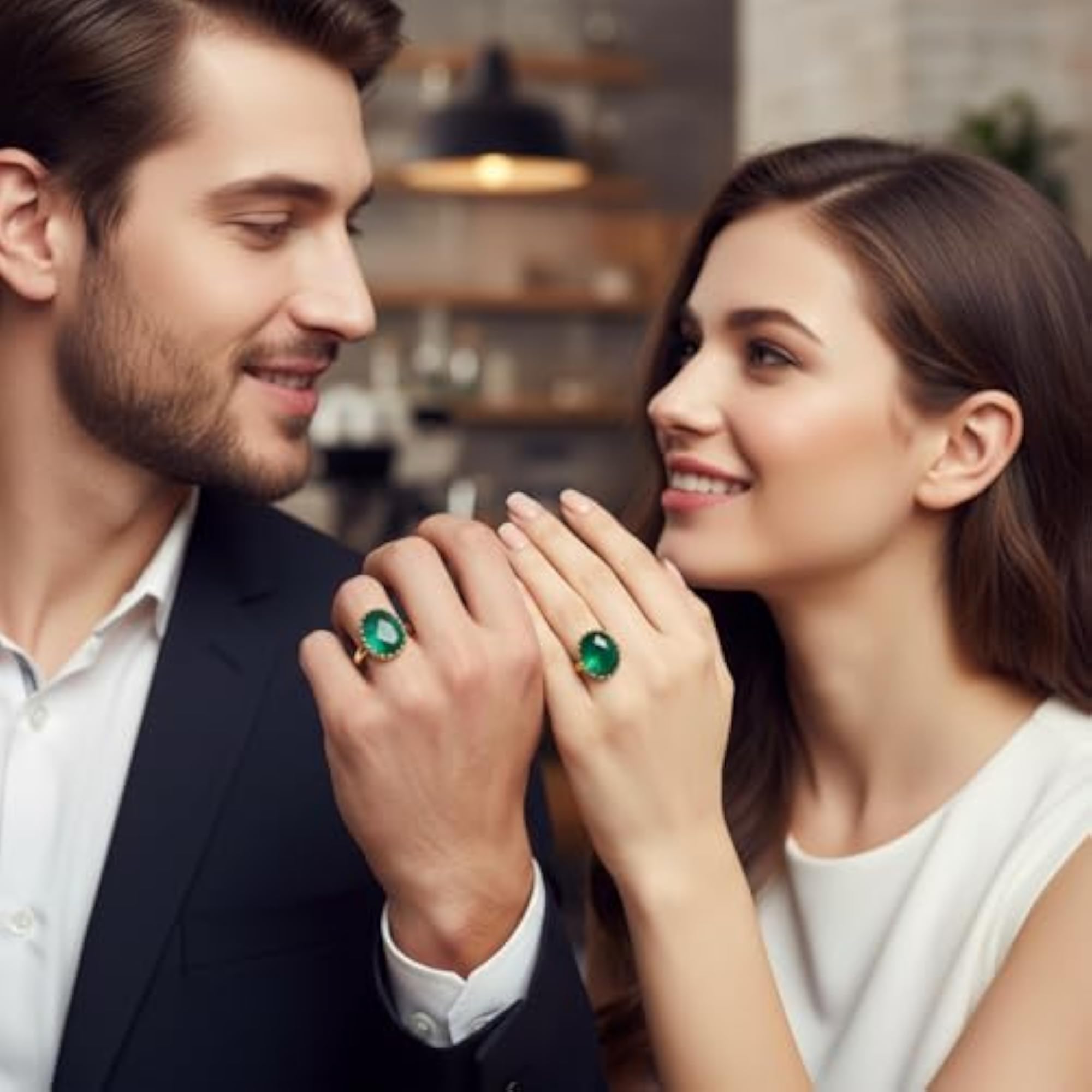 Ashtadhatu Adjustable Emerald Ring, Certified Gemstone