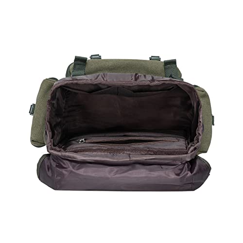 Foto von KAUKKO Canvas Groß Rucksack Damen Herren, Vintage Jagdrucksack Wanderrucksack mit 15 Zoll Laptopfach für Arbeit, Ausflüge, Uni, 23L, Armeegrün-K1018