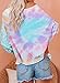 BLENCOT Women's Fall Sweatshirts Tie Dye Tops Round Neck Lightweight Loose Pullover Shirts and Blouses Yellow M