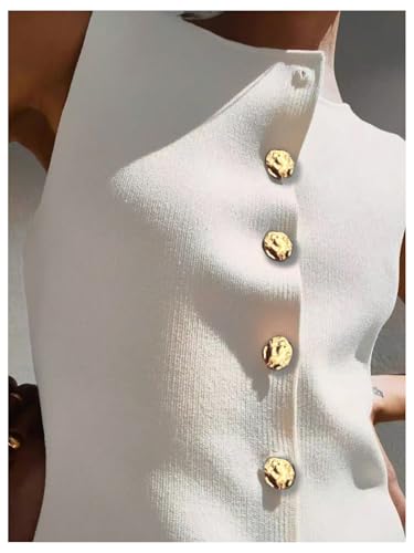 Image of GORGLITTER Women's Sleeveless Knit Sweater Vest Top Tredny Dressy Button Up Business Casual Cardigan Vest Going Out Top