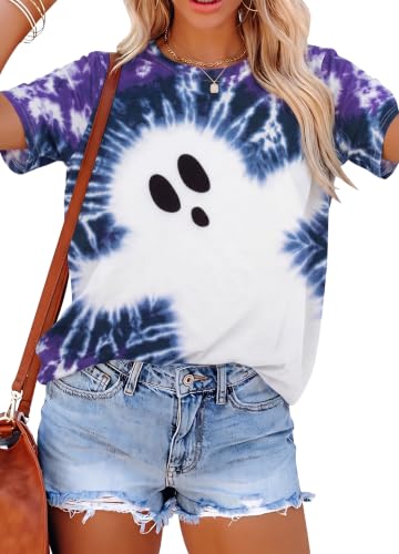 Halloween Shirt Women Ghost Tie Dye - image 1
