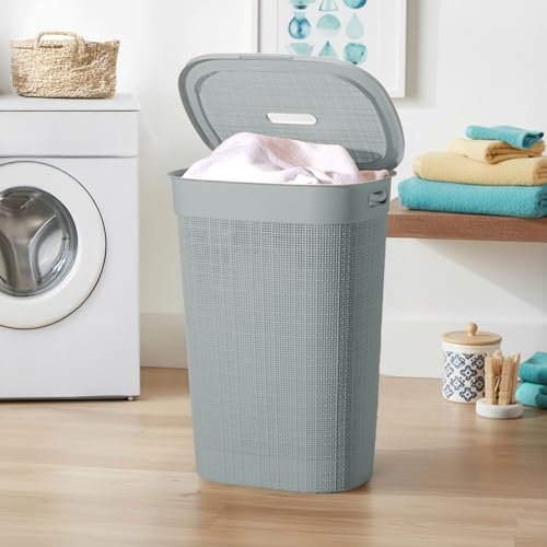 Kuber Industries Plastic Large 55 Ltr Laundry Basket with Lid & H...