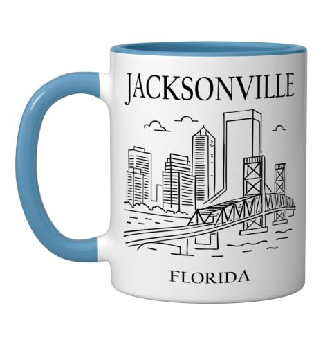Taza cerámica souvenir de Jacksonville Florida minimalista 11oz miniatura 1