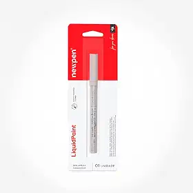 Caneta Liquidpaint, Newpen, Marcador, Tinta Permanente, A Base de Água, Branca