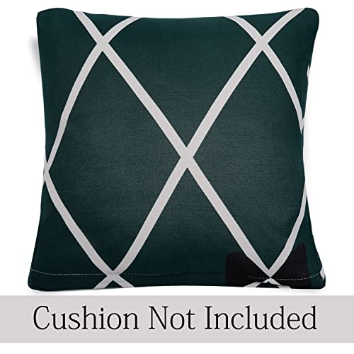Image of HOKIPO Polyester Blend Stretchable Cushion Cover for Sofa 16 inch x 16 inch, Pack of 4 (AR-4098-D22*4),Blue