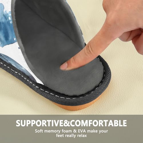 Slippers for Women Blue Footed Booby Art Print Soft Fuzzy Women's Slippers Indoor and Outdoor Shoes4