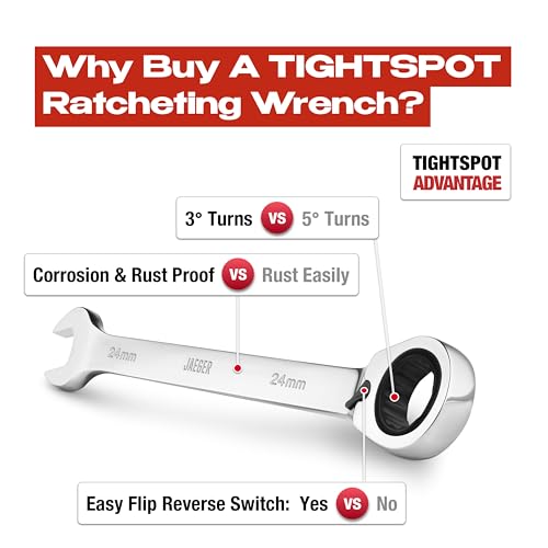 Image of Jaeger 24 mm Reversible Ratchet Combination Wrench, 12-Pt, Metric