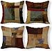 SiuSue Vintage Geometric Decor Linen Throw Pillow Case, 22 x 22 Inch Set of 4, New Living Room Decor, Housewarming Gift, Modern Decor, Mid-Century Modern Style Cushion Cover for Sofa Couch Bed.