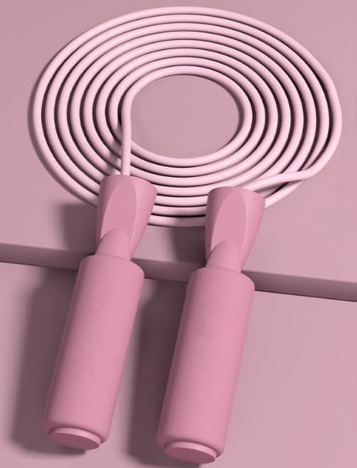 Springseil, Verstellbare Springseile Kabel mit Kugellager für Fitnessübungen, Rosa