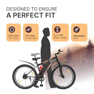 Urban Terrain by Cult Bolt Cycle/Bicycle MTB 27.5T Single Speed Bike with Front Suspension, Disc Brake, Bell & Lock Bicycle for Men/Boys Mountain Bike UT5001S27.5ACC | Ideal for 15+ Years (Black)