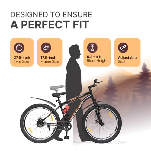 Urban Terrain by Cult Bolt Cycle/Bicycle MTB 27.5T Single Speed Bike with Front Suspension, Disc Brake, Bell & Lock Bicycle for Men/Boys Mountain Bike UT5001S27.5ACC | Ideal for 15+ Years (Black)