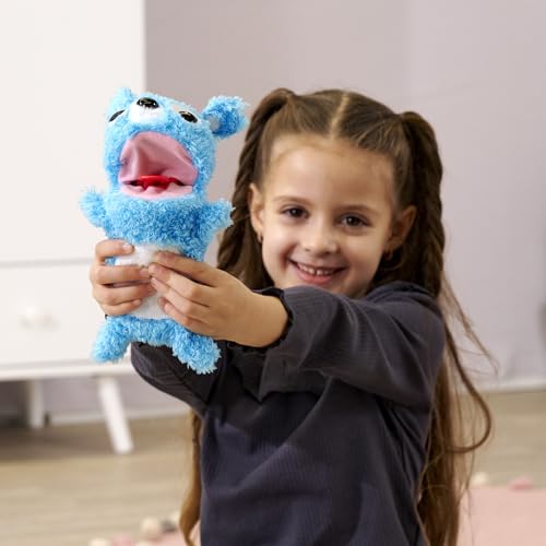 Simba 105953331 ScreamerZ Bär „Babbling Bear“ mit Sound - witziges Kuscheltier mit Schrei-Geräuschen - Plüschfigur für Kinder ab 5 Jahre, ca. 30 cm, blau