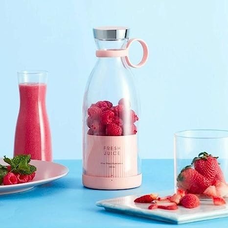 Electric Bottle Juicer Blender | Mini USB Portable | Shake Maker Juice Mixer for Travel & Outdoors, 4 Blades Rechargeable Bottle, Shake Fruit & Vegetable, Grinder for Home and ourdoor (Multicolor)