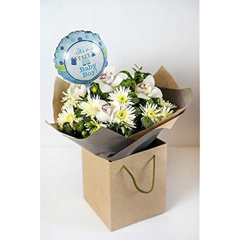 It's A Boy Bouquet_ Freshly Picked The Flowers, These Beautiful Designed are Tastefully Arranged for an Upscale Exquisite. Free It's A BOY Balloon Free UK Next Working Day Delivery Cover