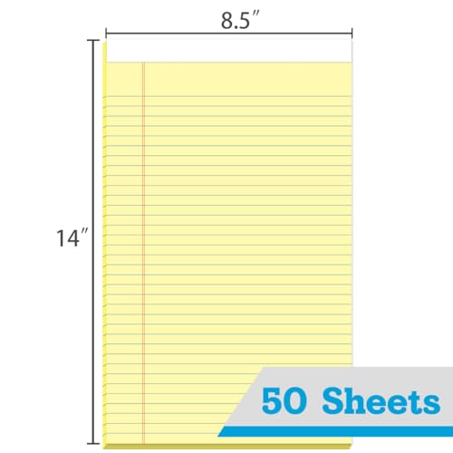 Bloc de notas grande 8.5 x 14 pulgadas KAISA de rayas anchas libreta amarilla legal pad 3