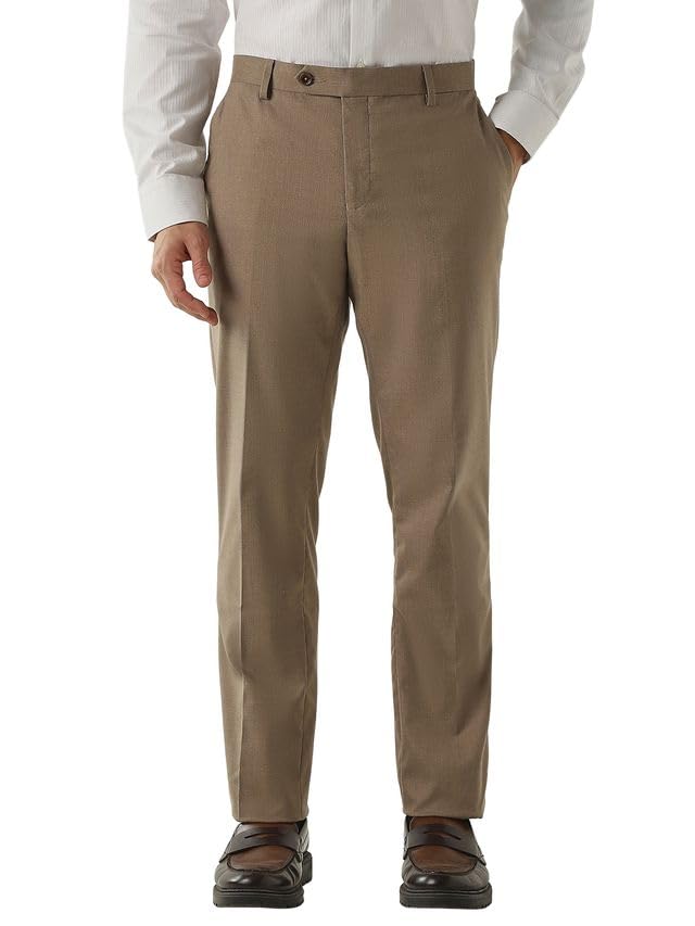 reid & taylor Men's Plain Poly Viscose Elastane Tailor Fit Formal Trousers-picture-28