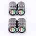 Hi-Trait 5Pcs Chrome Car Tire Valve Stem Caps for Alfa Romeo Giulia Stelvio Decorative Accessory