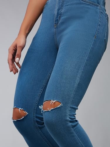 Image of Dolce Crudo Distressed High Rise Skinny Jeans for Women