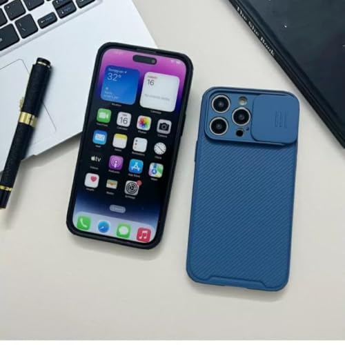 Coque antichoc iPhone 15 Plus bleue aimantée avec cache objectif - 4