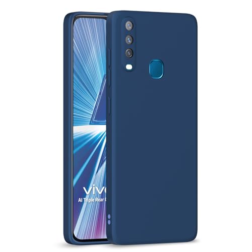 Image of Outlouders Back Cover for Vivo Y12 / Vivo Y15 / Y17 / Vivo U10 | Camera Protection | Durable Soft Matte Silicone Bumper Case (Blue)