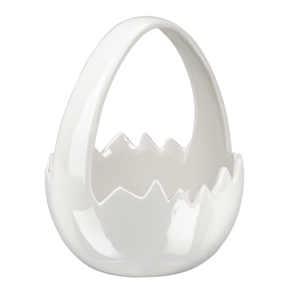 Ideen mit Herz Miseczki w kształcie skorupki jajka, wysokość 15,2 cm, szerokość 12,1 cm, głębokość 11,5 cm, błyszczące, białe, dekoracja wielkanocna