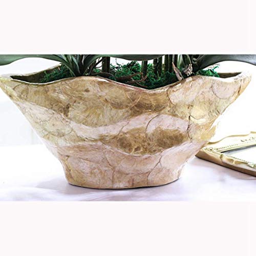 XDLEDMKIZ Fleurs artificielles en Pot, Fausses Fleurs avec Vase doré, Composition Florale à 9 têtes en polyuréthane, phalaenops Artificiel. – vue 4