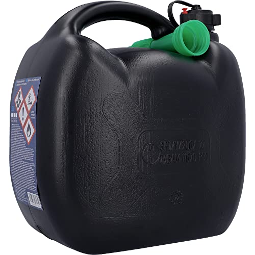 Benzinkanister, Kraftstoffkanister für Treibstoff aller Art, mit UN Zulassung, inklusive Ausgießer, Kunststoff, schwarz, 5L – Ansicht 4