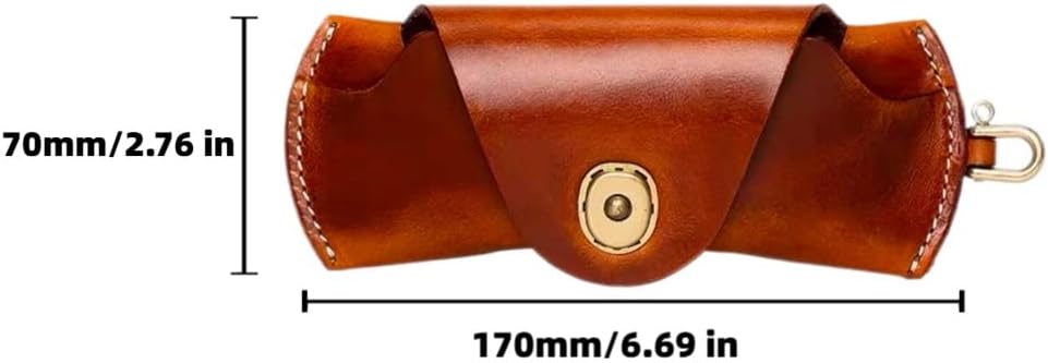 Portable Genuine Leather Handmade Eyeglasses Case Sunglasses Bag Eyeglasses Case for Men and Women
