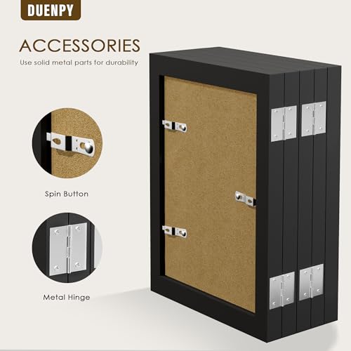 Image of DUENPY 5 Folding 4x6 Accordion Wood Frame Plexiglass Black