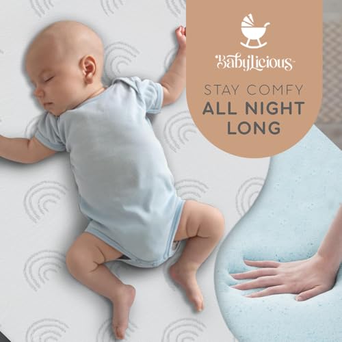 Waterproof Pack and Play Mattress Topper - 38" x 26" | Roll Up Style - Breathable Soft Memory Foam - Portable Playard Mattress Topper- Baby Foam Playpen Mattresses for Babies - Boho Design