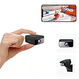 Mini Kamera, 4K WLAN Überwachungskamera Innen Akku mit Netzbetrieb – WLAN Überwachungskamera mit 150° Ultra-Weitwinkel, PIR-Bewegungsmelder, Nachtsicht, Unterstützung für SD Cart&Cloud-Speicher