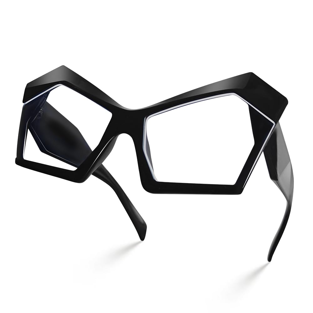 Blue Light Glasses for Women, Oversized Square Thick Acetate Frame, for Computer Glasses and Gaming Glasses LA037