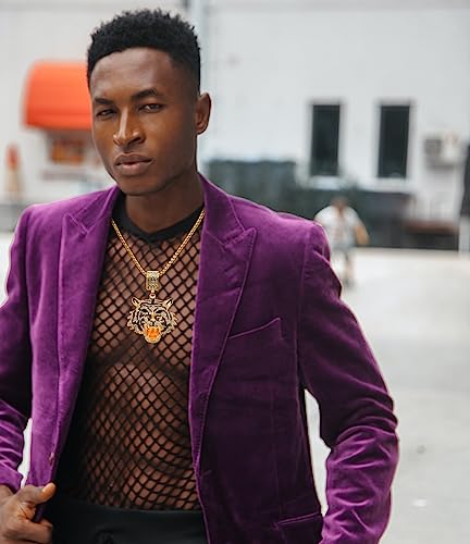 YOOESTORES82 Punk Rhinestone Tiger Pendant Necklace.Hip Hop Cubic Zirconia Tiger Head Necklaces for Men Lion's Head Crystal Chain Necklaces Party Jewelry2