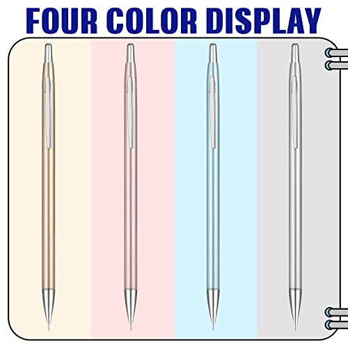 4 Pcs 0.3 Mm Automatic Metal Mechanical Pencils Set 8 Pcs Replaceable Refills And 2 Pcs 4B Erasers For School Kids Student Drawing Sketching Writing Drafting Aesthetic Pencils #TOP2