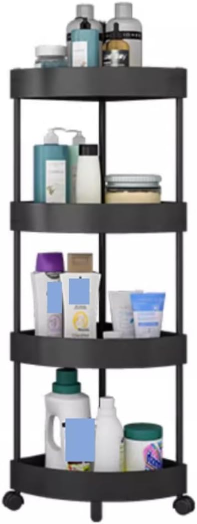 Corner Shelf Corner Shower Organizer Stand Floor Standing Caddy ABS Resin Shelf Storage Rack for Bathroom Storage Stand(4-Tier)