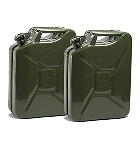 Wheels N Bits - 2 jerricanes de 20 l + 1 bec verseur - Noires - Technique militaire de l'ONU - Peuvent contenir de l'essence, de l'huile, de l'eau - En acier de 9 mm d'épaisseur - Avec revêtement en poudre + peinture antirouille et résistante à l'essence à l'intérieur - Fabrication européenne Cover