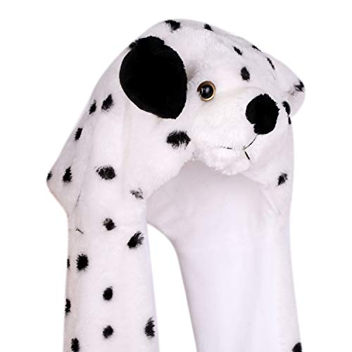 Image of Women Winter Warm Hat Scarf Gloves Set 3-in-1 Plush Cartoon Animal Hooded Hat Earflap Beanie for Outdoor cold days